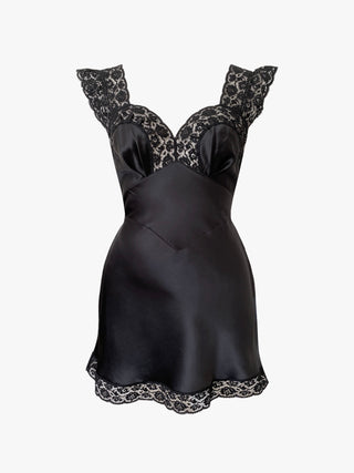 The Gigi silk mini dress - Onyx