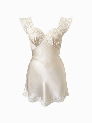 The Gigi silk mini dress - Ivory Crème (Sample)