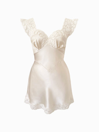 The Gigi silk mini dress - Ivory Pearl (Sample)