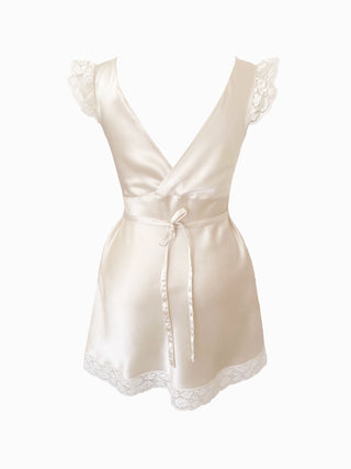 The Gigi silk mini dress - Ivory Pearl (Sample)