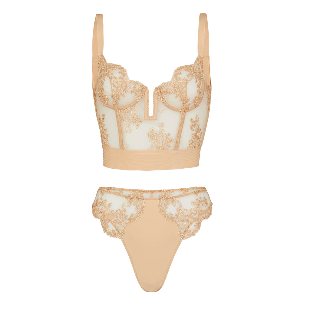 Oat Bustini - Coutille Better than nude® lingerie capsule. Luxury lingerie focussed on bringing craftsmanship, quality and finesse to nude lingerie.